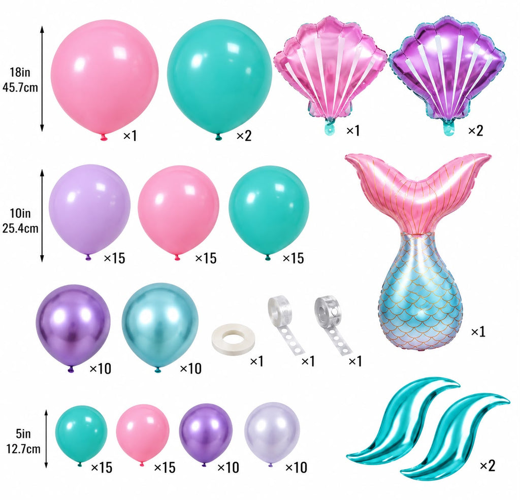 Mermaid Balloon Garland Kit - Balloon | Asena Boutique Qatar