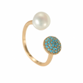 Turquoise & Pearl Ring