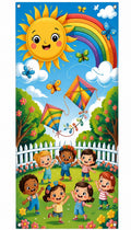 Kids Rainbow Garden Cartoon Banner – Party Decoration