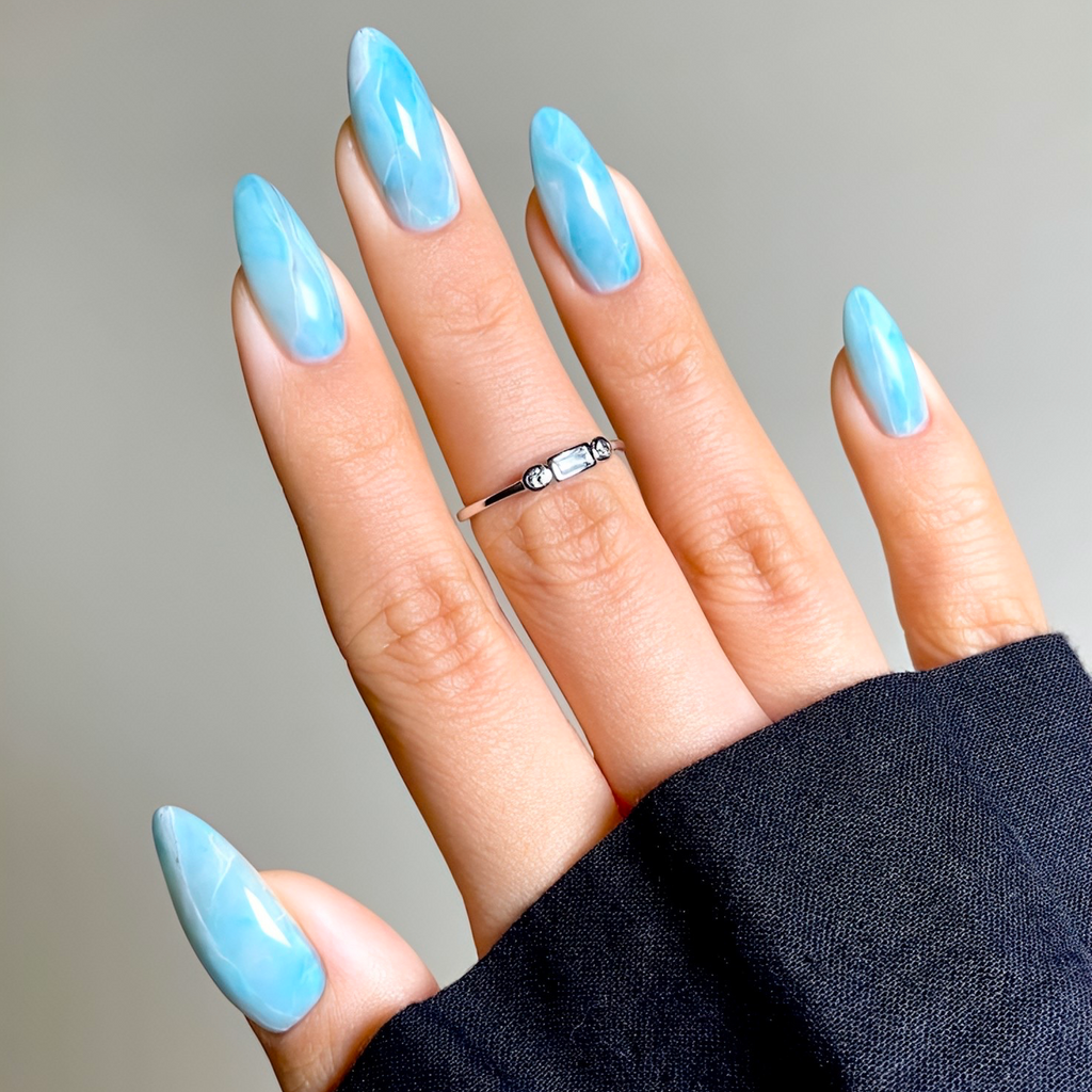 Aqua Marble Nails