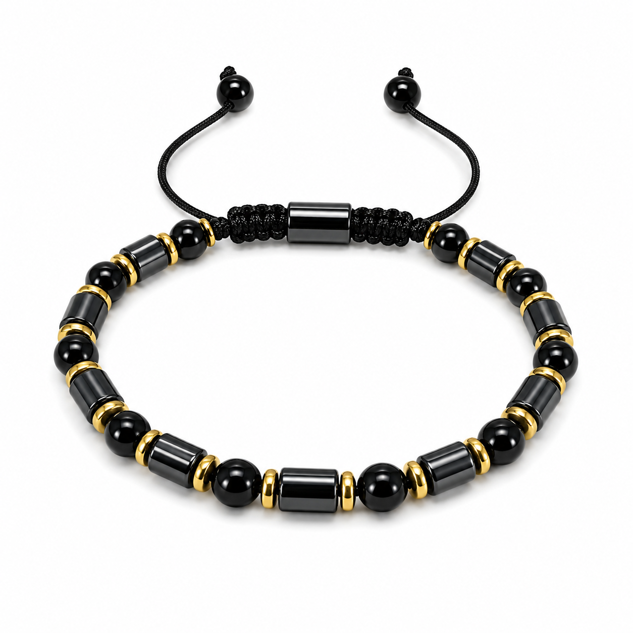 Luxury Black Cord Bracelet - Men's Bracelet | Asena Boutique Qatar