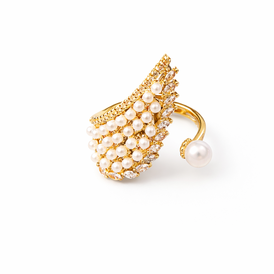 Pearl Leaf Ring
