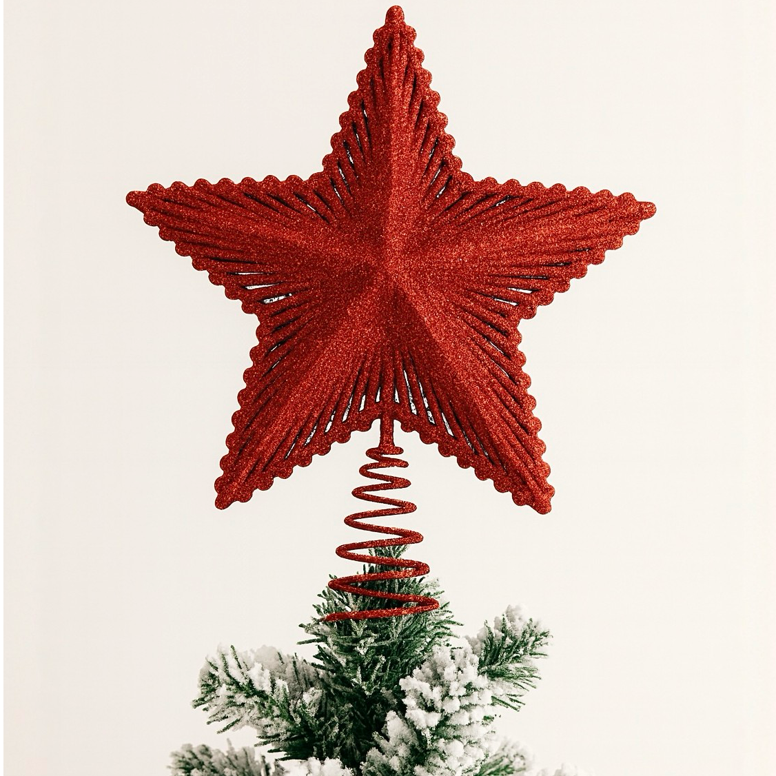 Red Glitter Star Tree Topper