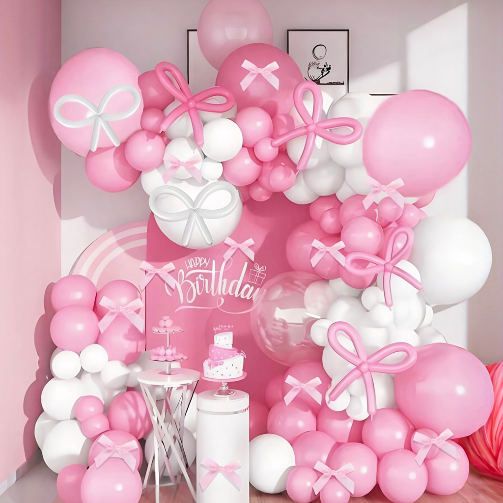 Pink Bow Balloon Set