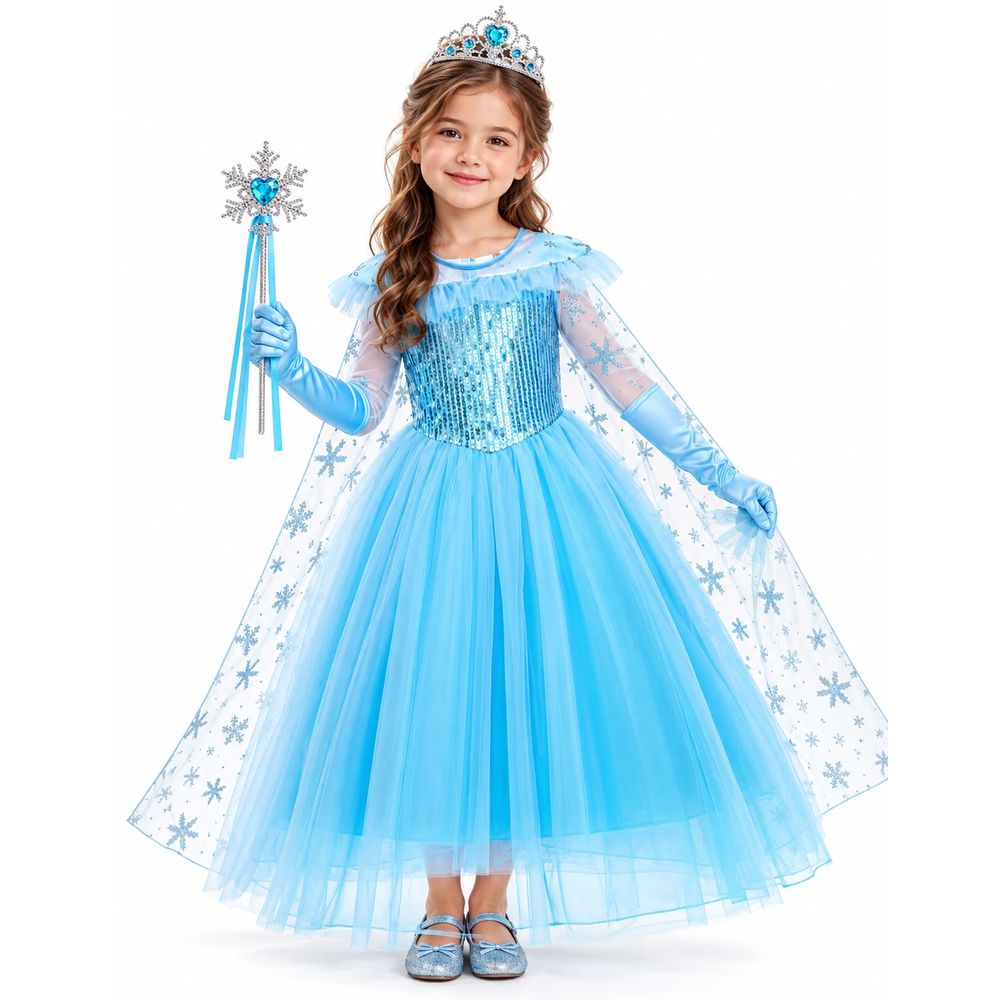 Blue Princess Dress & Accessories Set - Party Costume | Asena Boutique Qatar