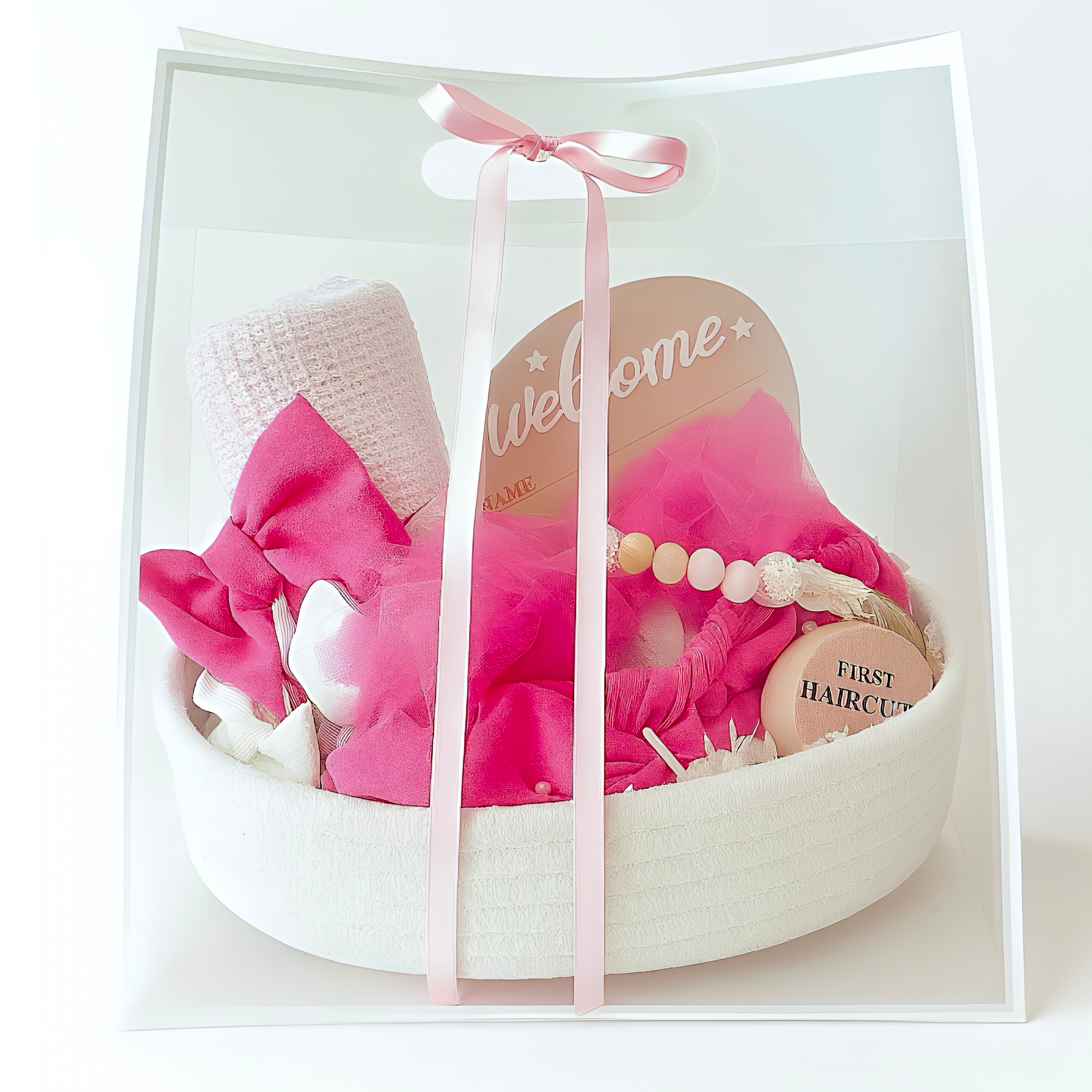 Gift basket for a newborn girl