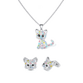 Crystal Cat Necklace Set