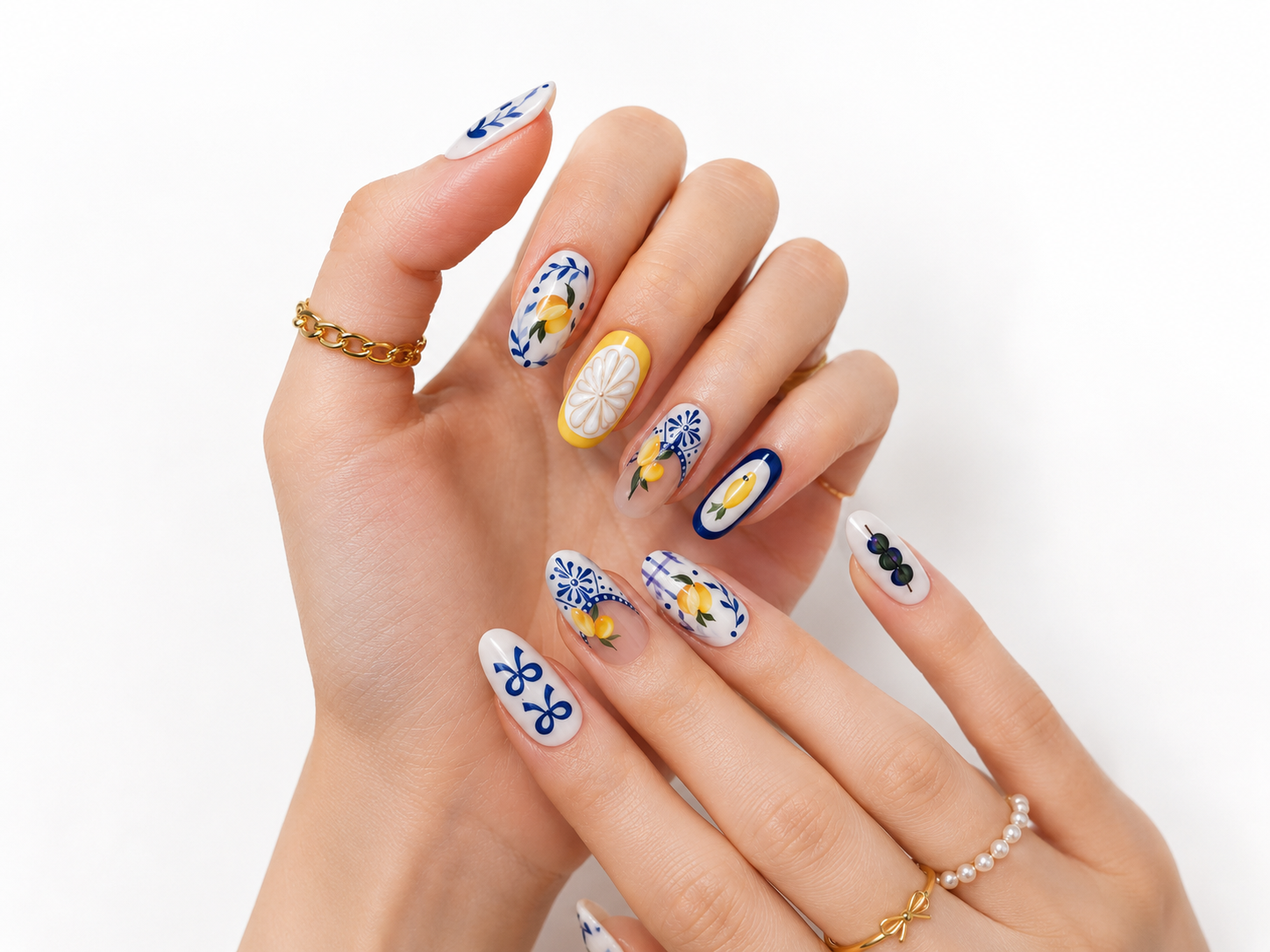 Mediterranean Lemon Press On Nails