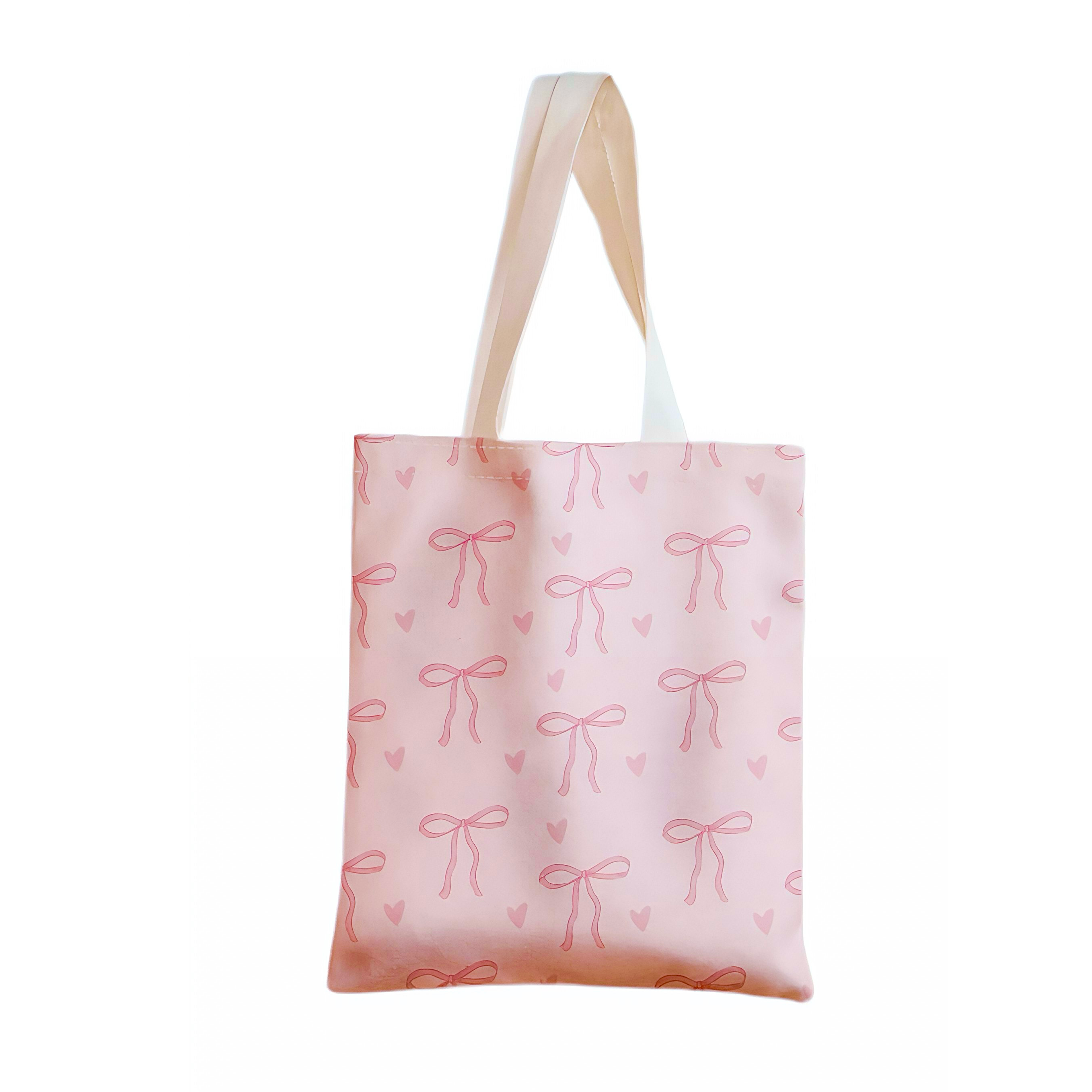Cute Pink Bow Tote Bag