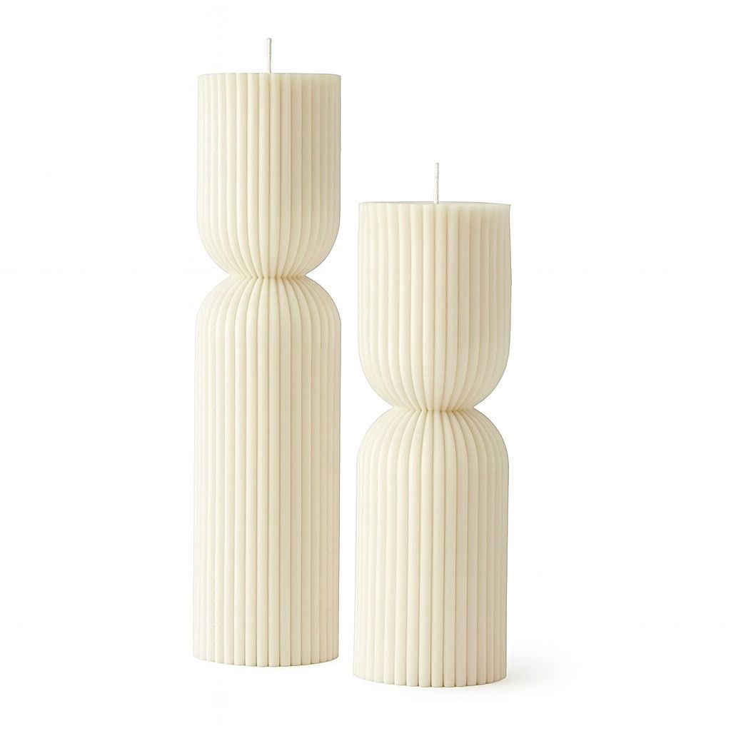 Noor Ribbed Pillar Scented Candle