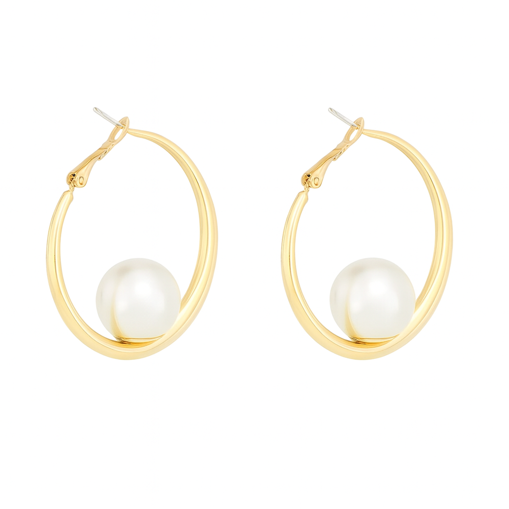 Golden Pearl Earrings 2