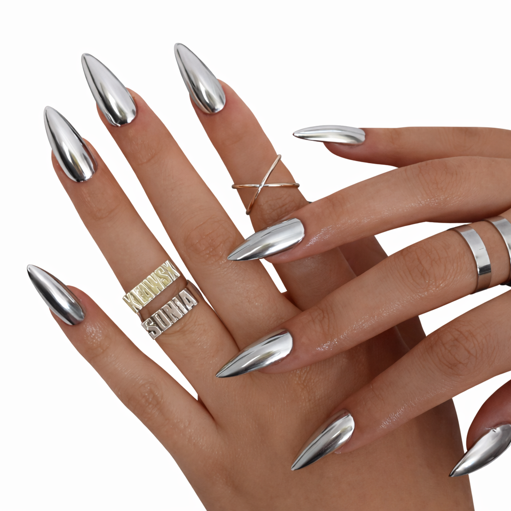 Chrome Silver Nails