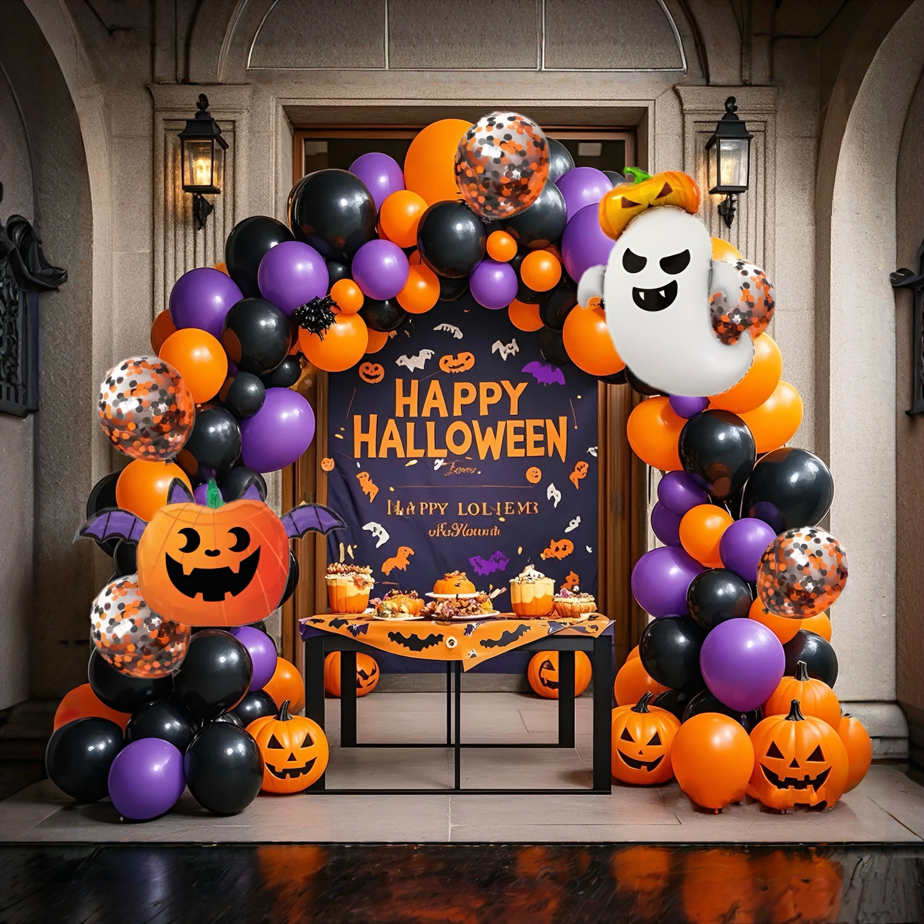 Spooky Pumpkin & Ghost Balloon Set