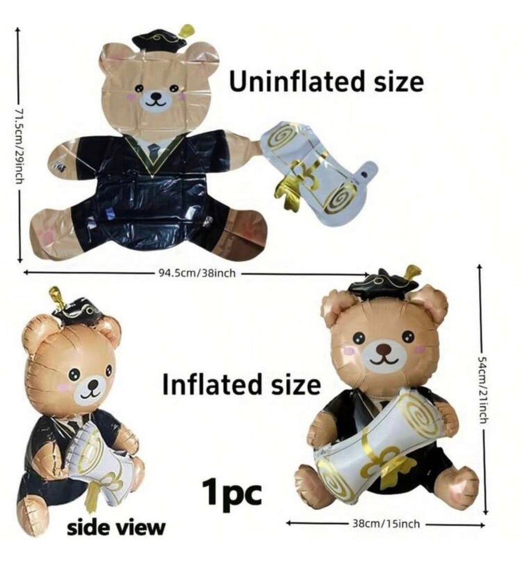 Graduation Bear Foil Balloon with Diploma