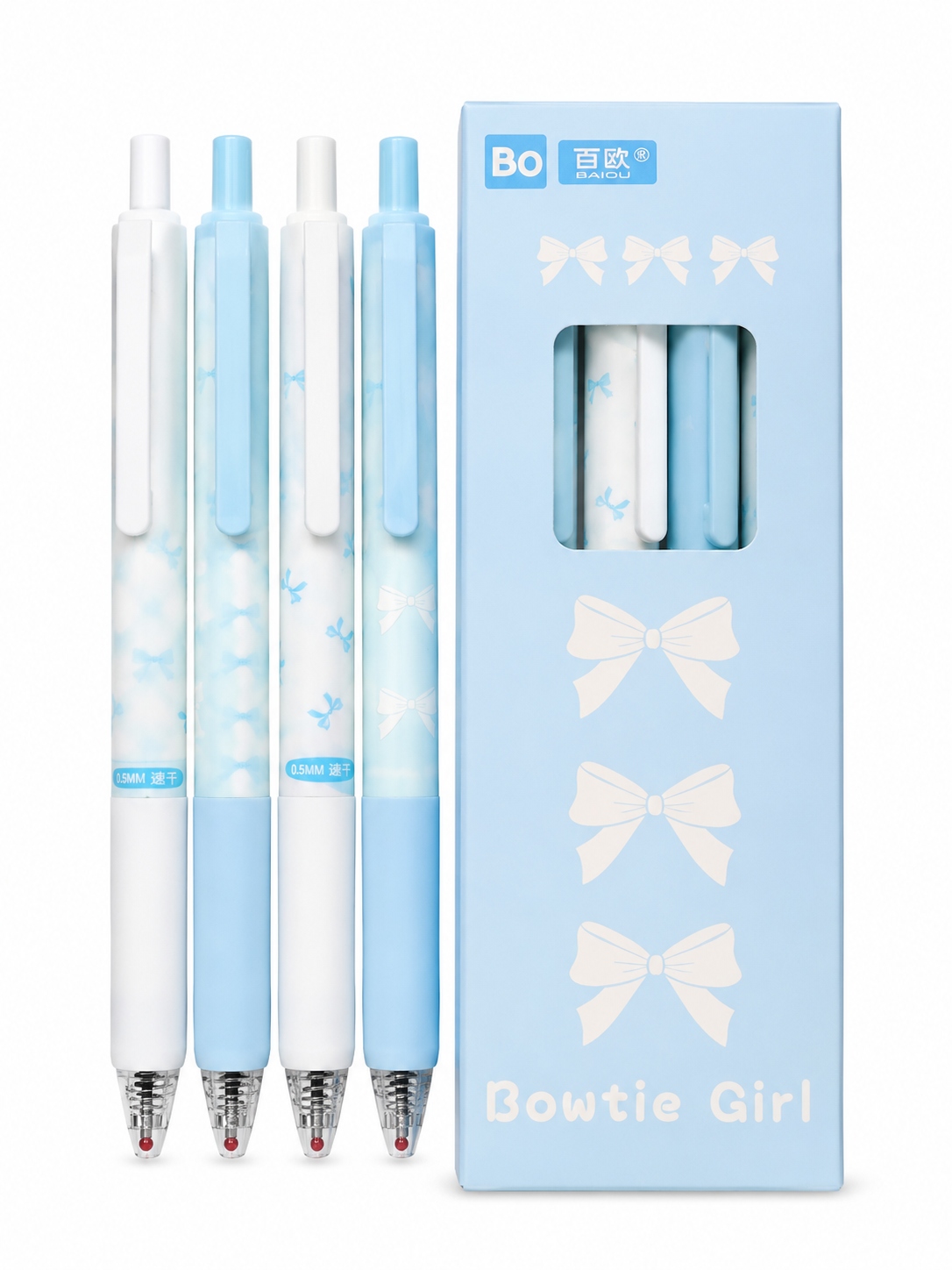 Blue Bow 0.5mm Gel Pens - Pen Set | Asena Boutique Qatar
