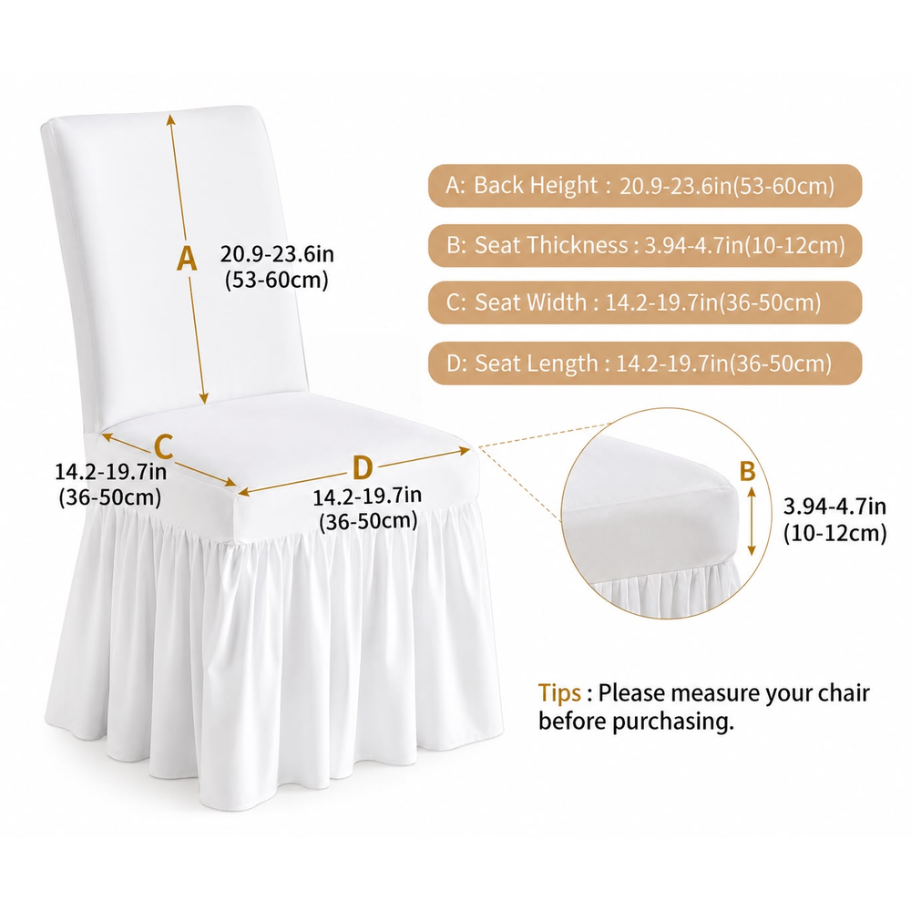 White Ruffled Chair Cover - Party Tableware | Asena Boutique Qatar