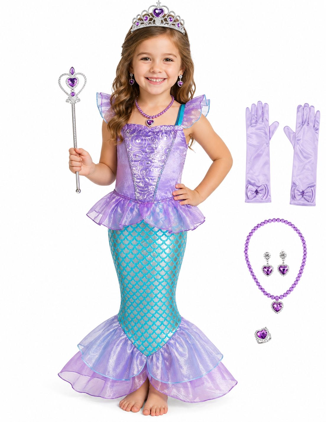 Mermaid Princess Costume Set ( Size 120 cm)