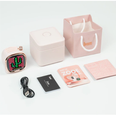 Divoom Compact Retro Bluetooth Speakers - Zooe Pink