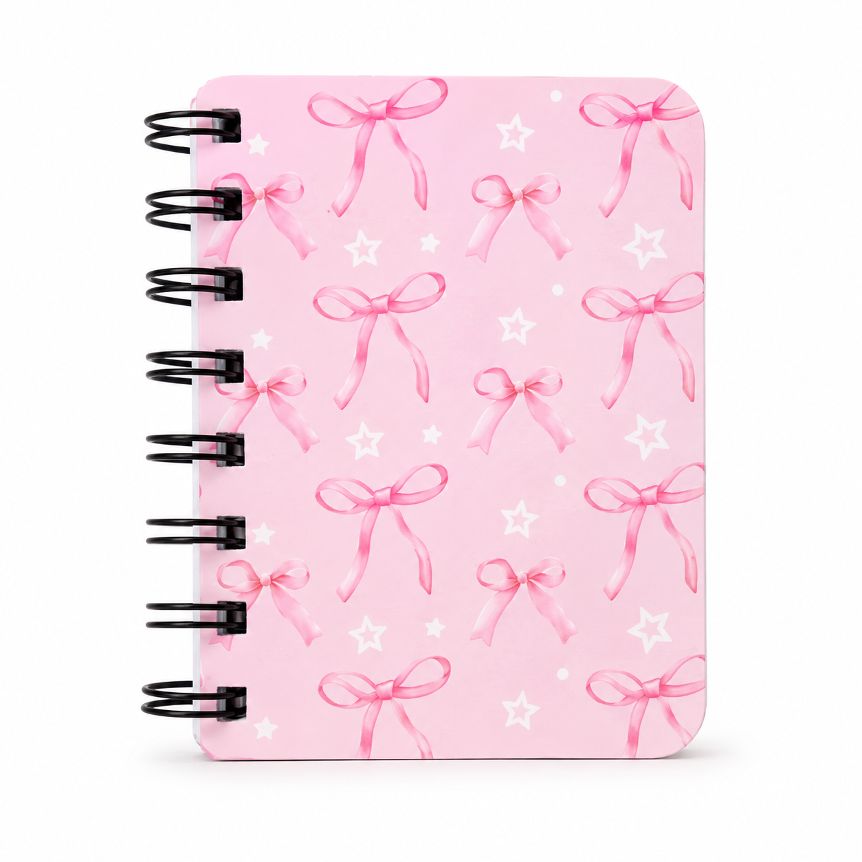 Pink Bow Pocket Spiral Notebook - School Stationery | Asena Boutique Qatar