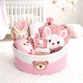 Pink Bunny Newborn Basket