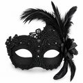 Black Feather Masquerade Mask - Party Costume | Asena Boutique Qatar