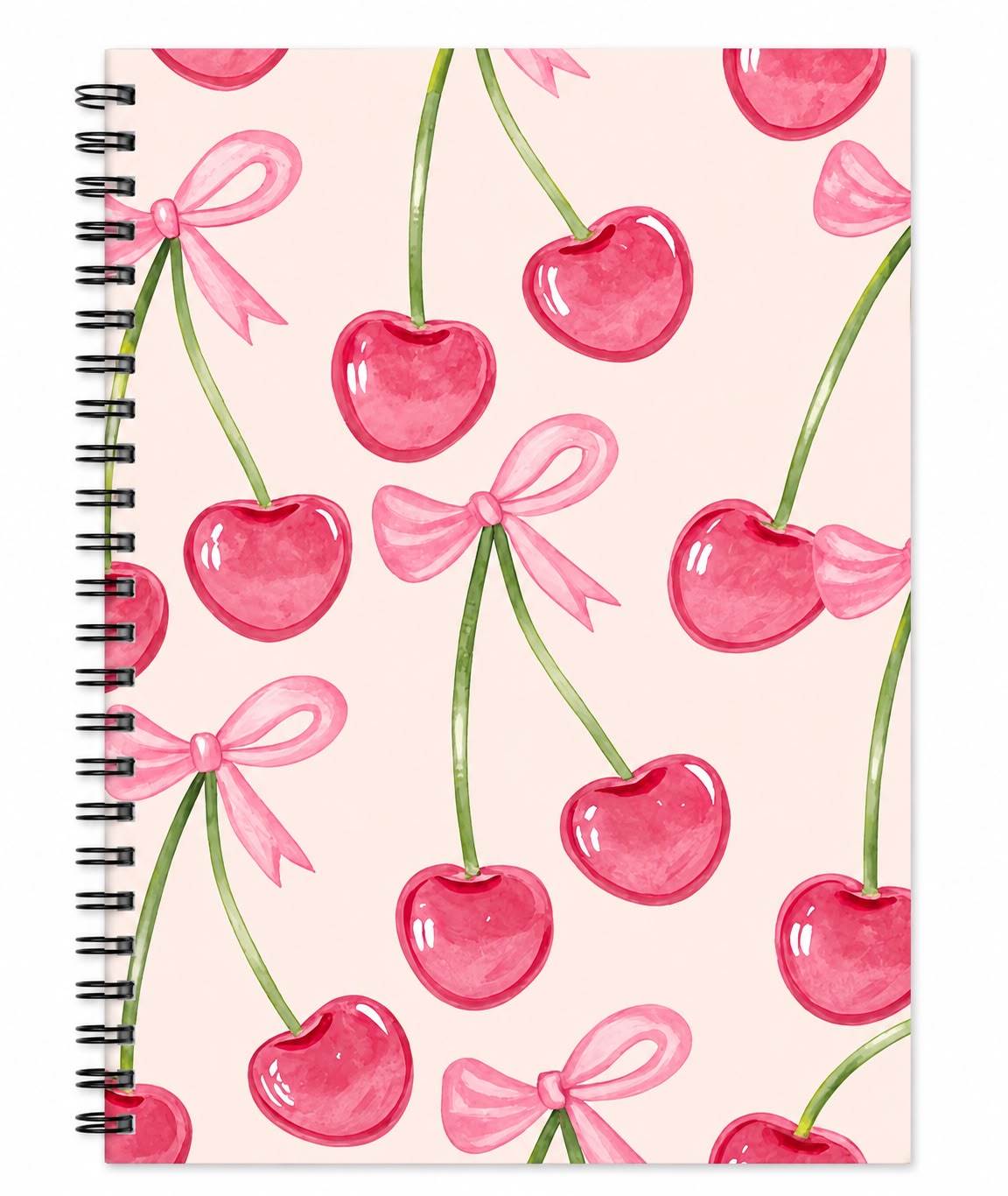 Cherry Bow Spiral Notebook - School Stationery | Asena Boutique Qatar