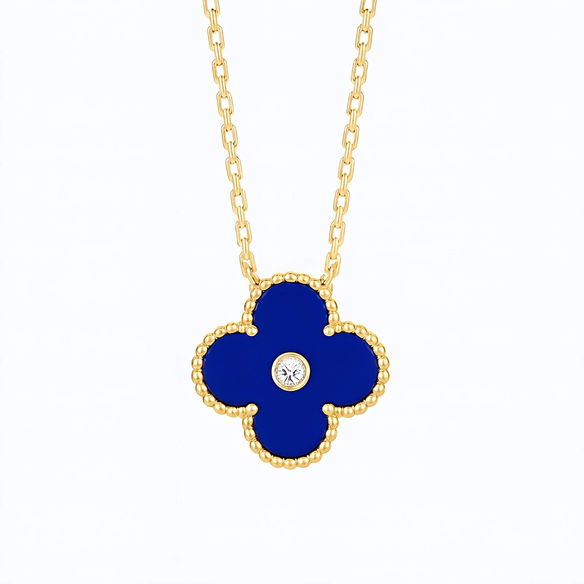 Blue Clover Necklace