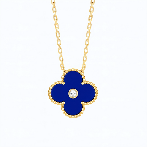 Blue Clover Necklace