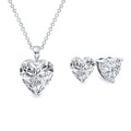 Crystal Heart Duo Jewelry Set (Silver) - Women's Jewelry Set | Asena Boutique Qatar