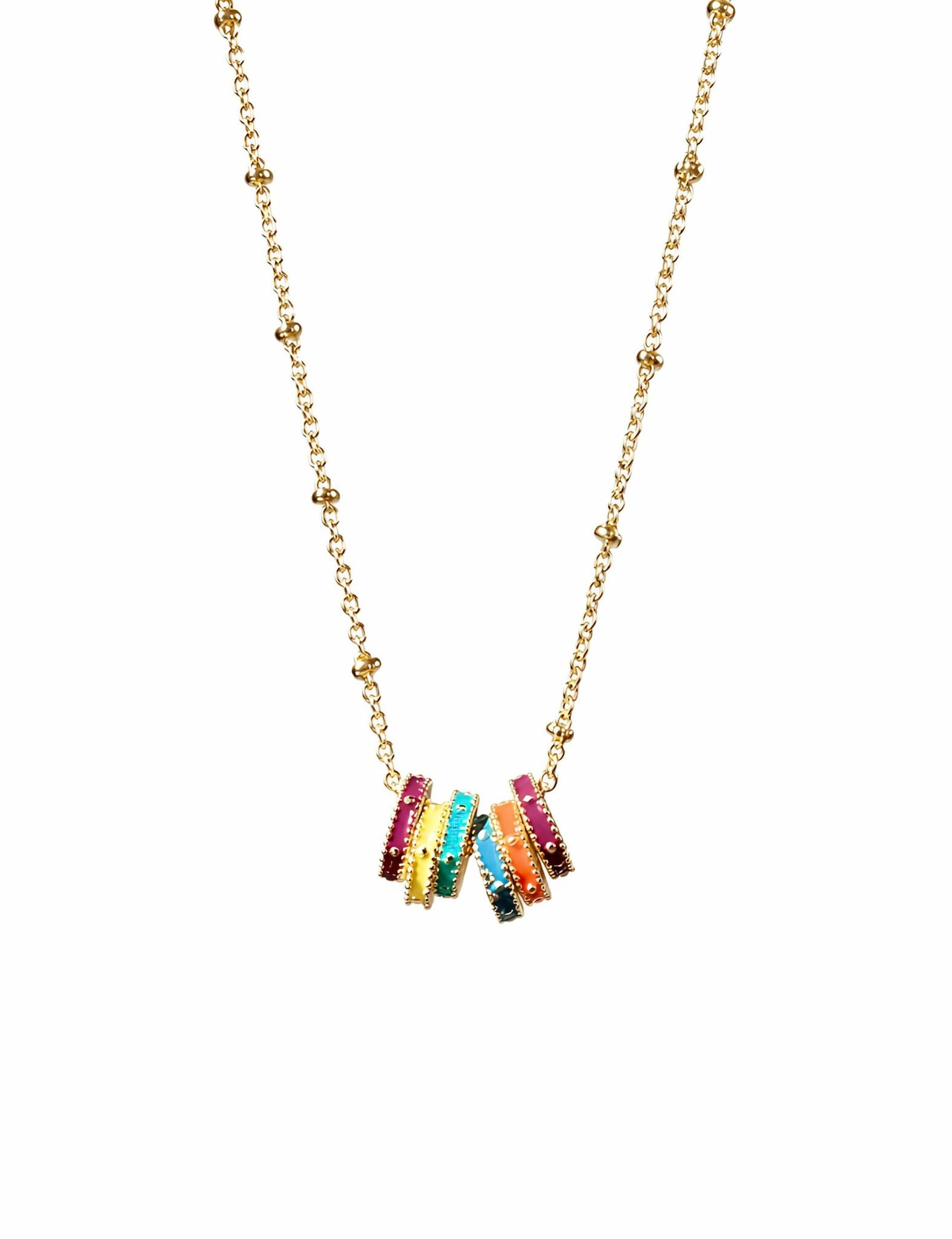 Rainbow Luxe Charm Necklace