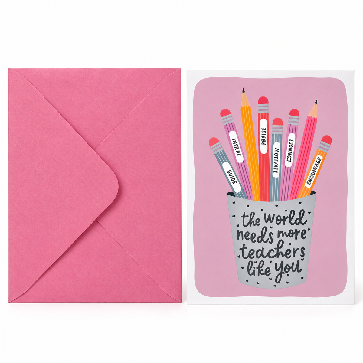 Pink Teacher Thank You Card - Greeting Card | Asena Boutique Qatar
